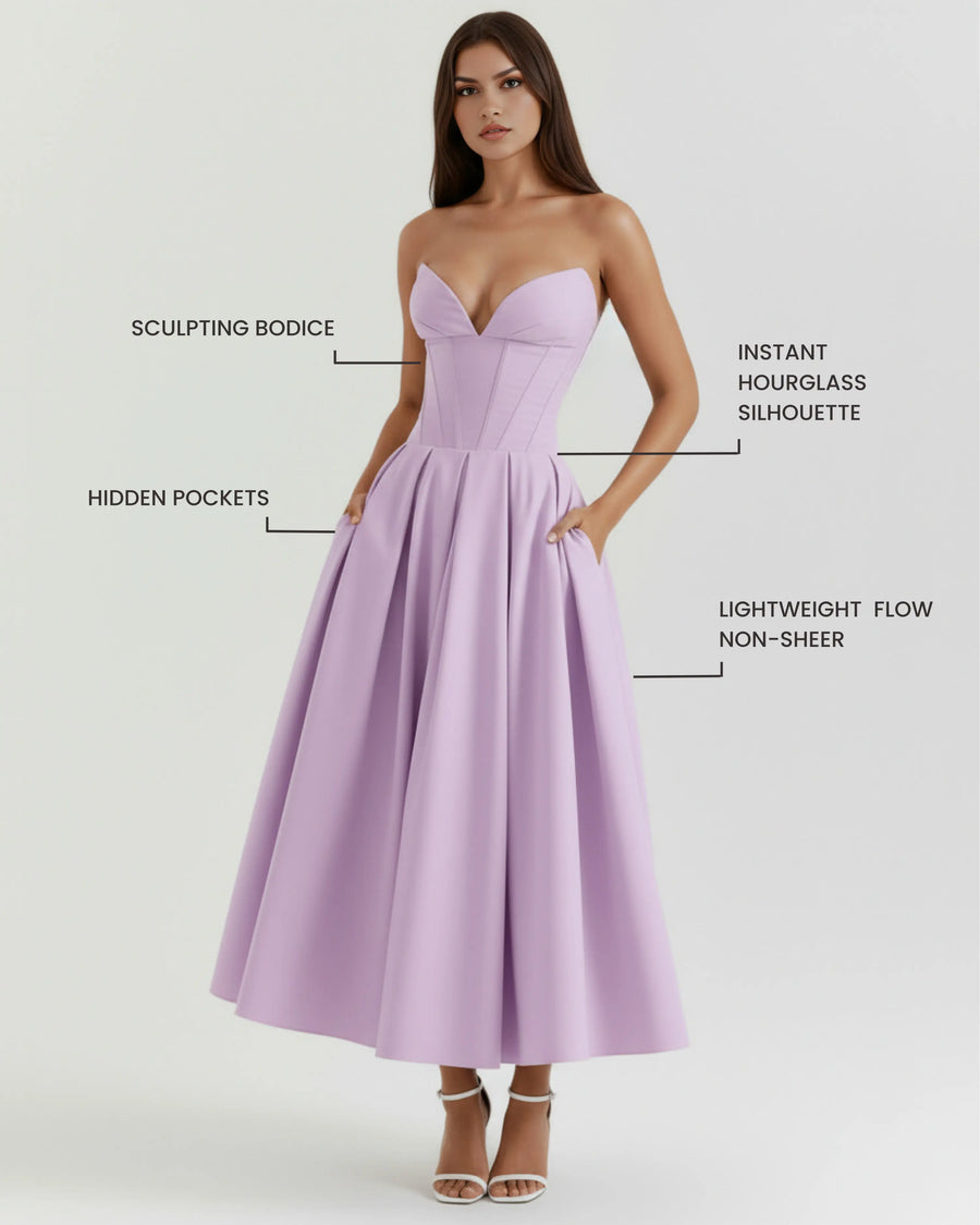 Amalfi – Violet Sculpted Corset Dress Clotheshomes™