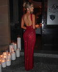 Isabella – Burgundy Rhinestone Maxi Dress Clotheshomes™