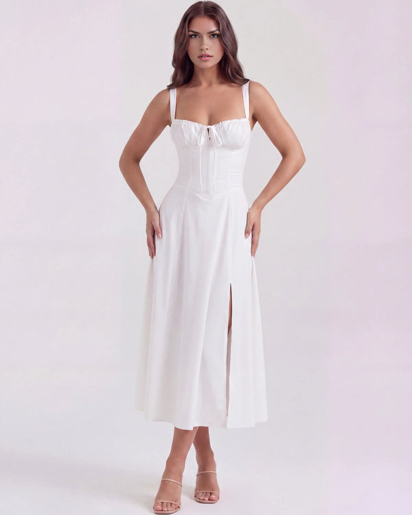 Aurora – White Floral Mini Dress Clotheshomes™