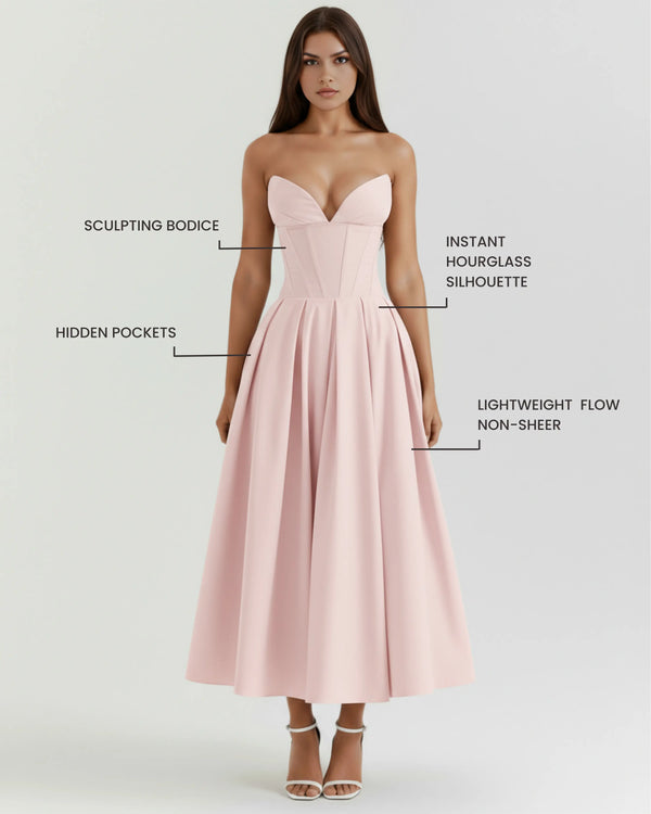 Amalfi – Pink Sculpted Corset Dress