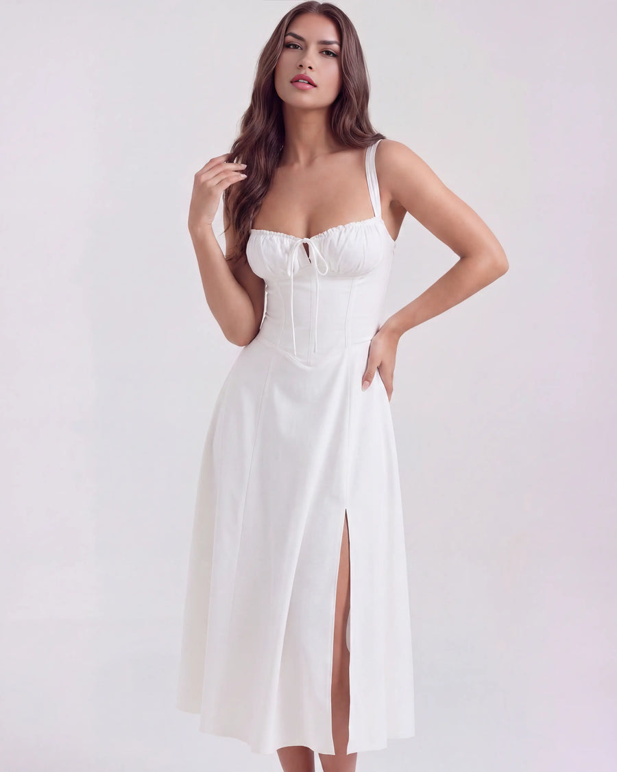 Aurora – White Floral Mini Dress Clotheshomes™