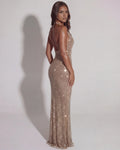 Aurea – Gold Rhinestone Maxi Dress Clotheshomes™