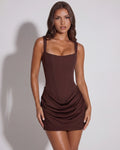 Eleonora – Brown Structured Maxi Dress Clotheshomes™
