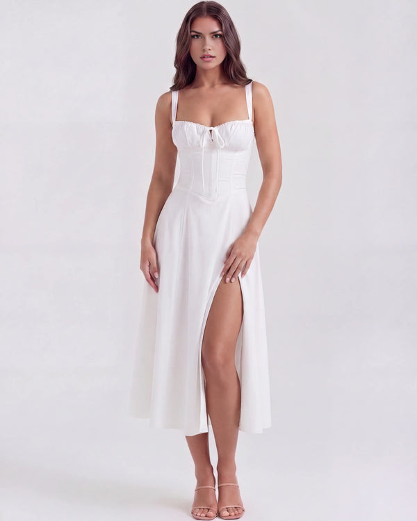 Aurora – White Floral Mini Dress