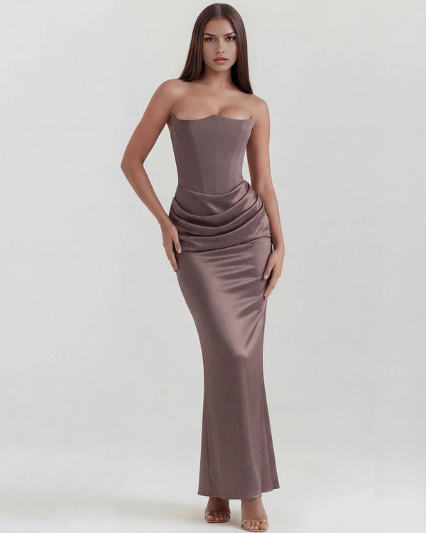 Rosalind – Smoke Corset Maxi Dress