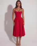 Francesca – Red Corset Maxi Dress Clotheshomes™