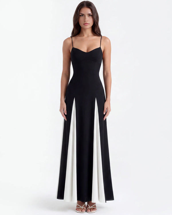 Porto Fino – Black & White A-Line Dress Clotheshomes™