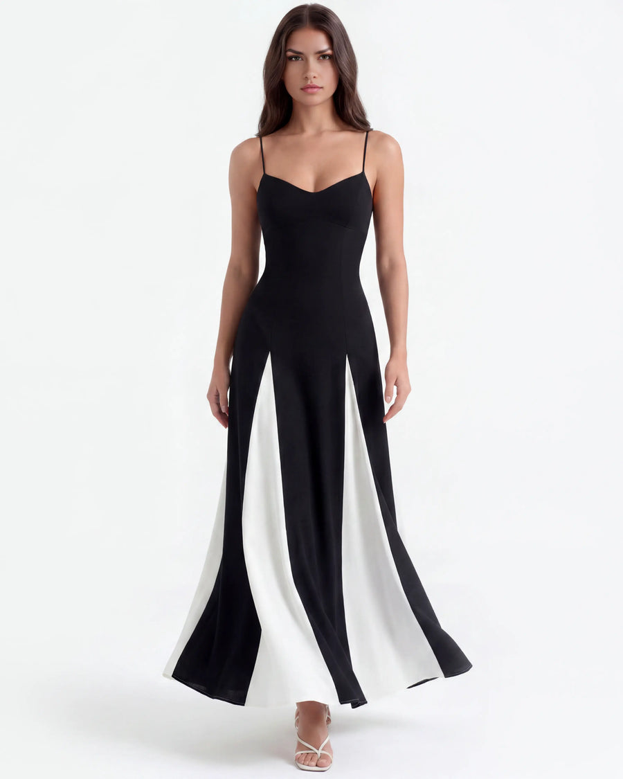 Porto Fino – Black & White A-Line Dress Clotheshomes™