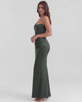 Rosalind – Forest Green Corset Maxi Dress Clotheshomes™