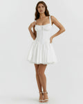 Luna – White Floral Cotton Mini Dress Clotheshomes™