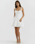 Luna – White Floral Cotton Mini Dress Clotheshomes™
