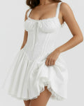 Luna – White Floral Cotton Mini Dress Clotheshomes™