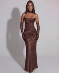 Vittoria – Brown Sculpted Maxi Gown Clotheshomes™