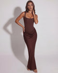Eleonora – Chocolate Sculpted Maxi Gown Clotheshomes™
