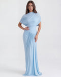 Camilla – Baby Blue Draped Maxi Dress Clotheshomes™