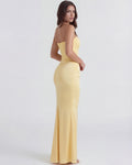 Rosalind – Butter Yellow Corset Maxi Dress Clotheshomes™