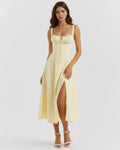 Aurora – Light Yellow Floral Mini Dress Clotheshomes™