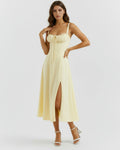 Aurora – Light Yellow Floral Mini Dress Clotheshomes™