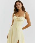 Aurora – Light Yellow Floral Mini Dress Clotheshomes™
