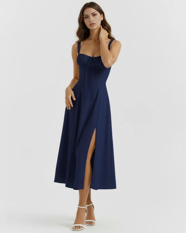 Aurora – Dark Blue Floral Mini Dress