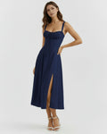 Aurora – Dark Blue Floral Mini Dress Clotheshomes™