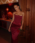 Rosalind – Burgundy Corset Maxi Dress Clotheshomes™