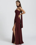 Serena – Burgundy Crepe Maxi Dress Clotheshomes™