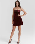 Valentina – Burgundy Velvet Mini Dress Clotheshomes™