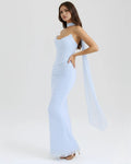 Malu – Baby Blue Mesh Corset Maxi Set Clotheshomes™