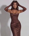 Vittoria – Brown Sculpted Maxi Gown Clotheshomes™