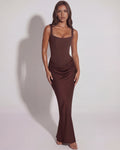 Eleonora – Chocolate Sculpted Maxi Gown Clotheshomes™