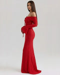 Alessandra – Red Floral Lace Maxi Dress Clotheshomes™