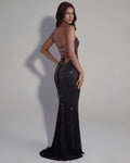 Lumina – Black Gradient Mesh Maxi Gown Clotheshomes™