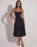 Francesca – Black Corset Maxi Dress Clotheshomes™
