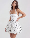 Giulia – Black & White Polka Dot Mini Dress Clotheshomes™