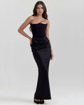 Rosalind – Black Corset Maxi Dress Clotheshomes™