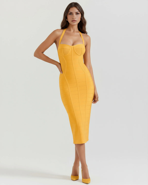 Cleopatra – Gold Bandage Mini Dress