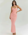 Malu – Pink Mesh Corset Maxi Set Clotheshomes™