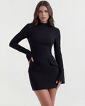 Jade – Black Sleek Sculpted Maxi Dress Clotheshomes™