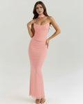 Malu – Pink Mesh Corset Maxi Set Clotheshomes™