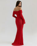 Alessandra – Red Floral Lace Maxi Dress Clotheshomes™