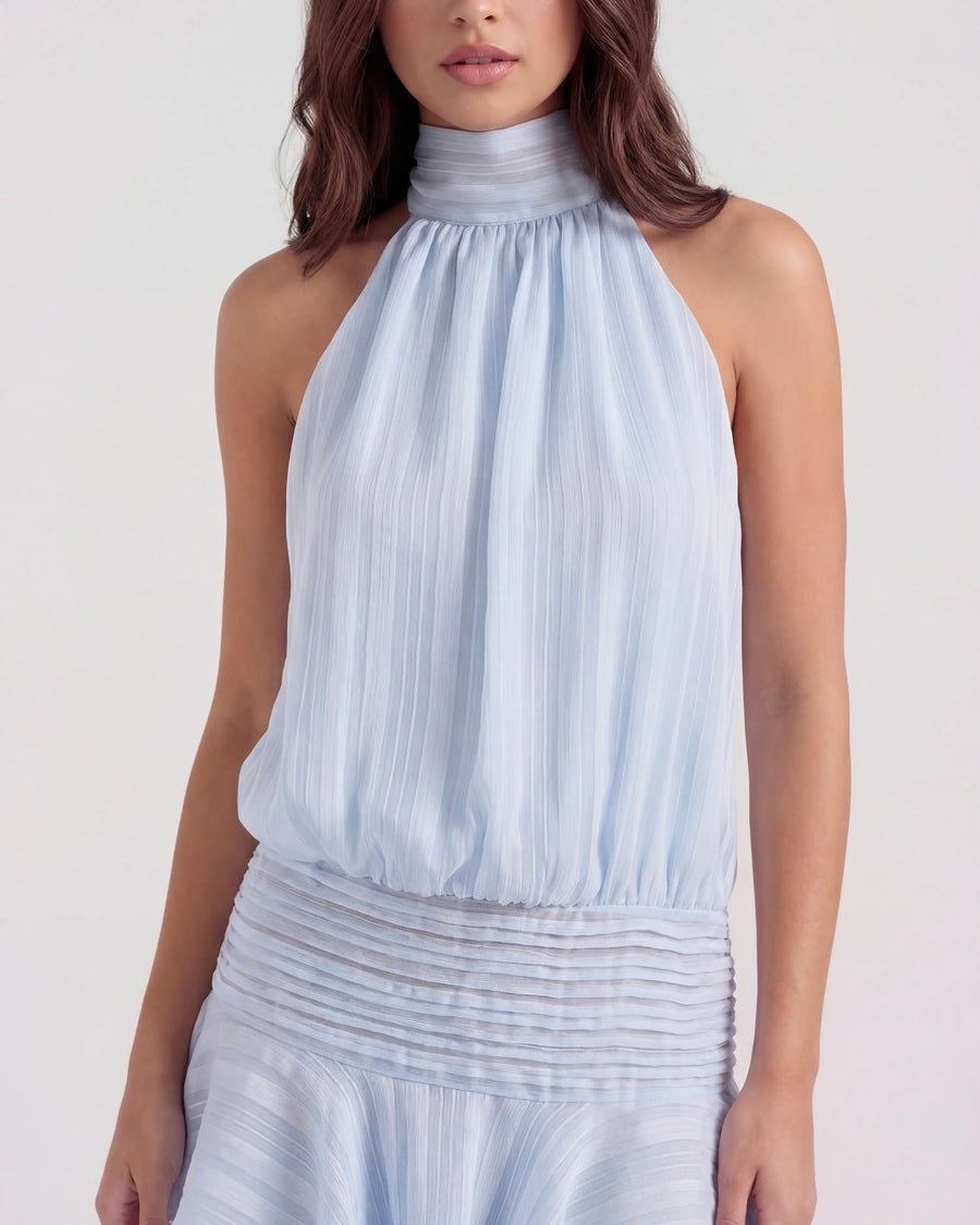 Chiara – Baby Blue Chiffon Mini Dress Clotheshomes™