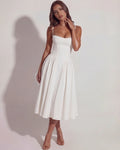 Francesca – White Corset Maxi Dress Clotheshomes™