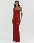 Isabella – Burgundy Rhinestone Maxi Dress Clotheshomes™