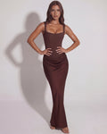 Eleonora – Chocolate Sculpted Maxi Gown Clotheshomes™