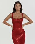 Isabella – Burgundy Rhinestone Maxi Dress Clotheshomes™