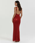 Isabella – Burgundy Rhinestone Maxi Dress Clotheshomes™