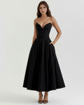 Amalfi – Black Sculpted Corset Dress Clotheshomes™