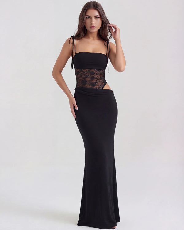 Valeria – Black Lace Maxi Dress Clotheshomes™