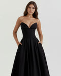 Amalfi – Black Sculpted Corset Dress Clotheshomes™